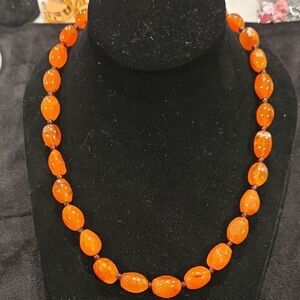 Elegant Tested Carnelian Beaded Necklace